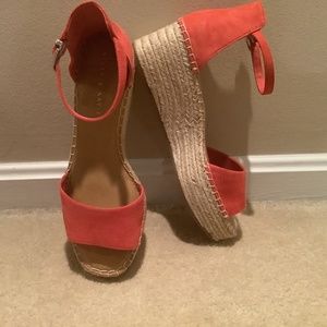 Kelly and Katie Orange Wedge Espadrille